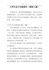 大学生会计实践报告（精选4篇）