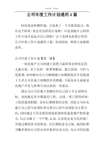 公司年度工作计划通用4篇