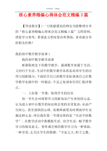 核心素养精编心得体会范文精编3篇