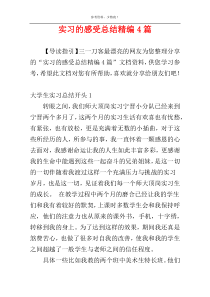 实习的感受总结精编4篇