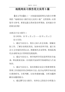 地税局实习报告范文实用5篇