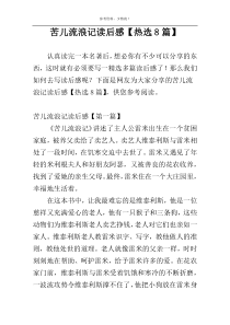 苦儿流浪记读后感【热选8篇】