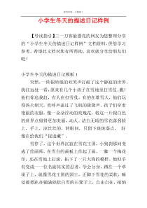 小学生冬天的描述日记样例