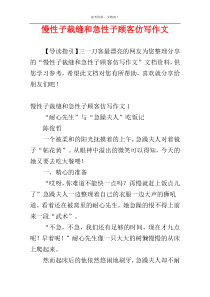慢性子裁缝和急性子顾客仿写作文