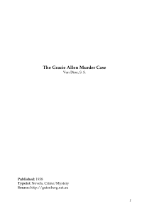 【葛蕾西·艾伦杀人事件】范·达因英文文字版