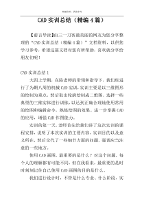 CAD实训总结（精编4篇）