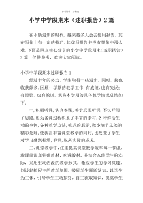 小学中学段期末（述职报告）2篇