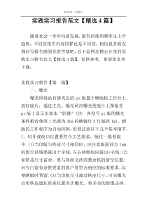 实践实习报告范文【精选4篇】