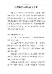 公园游玩小学生作文3篇