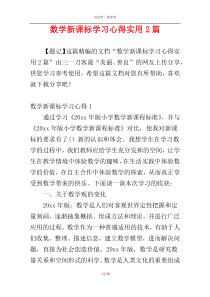 数学新课标学习心得实用2篇