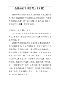 会计的实习报告范文【4篇】