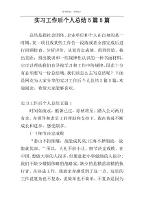 实习工作后个人总结5篇5篇