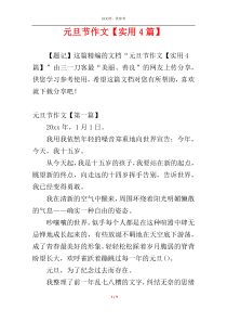 元旦节作文【实用4篇】