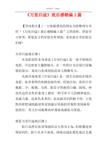 《万里归途》观后感精编3篇