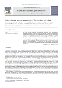 人力资源管理文献
