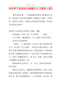 你的样子真美初中精编作文【推荐4篇】