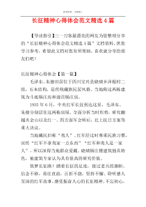长征精神心得体会范文精选4篇
