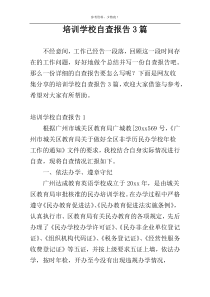 培训学校自查报告3篇